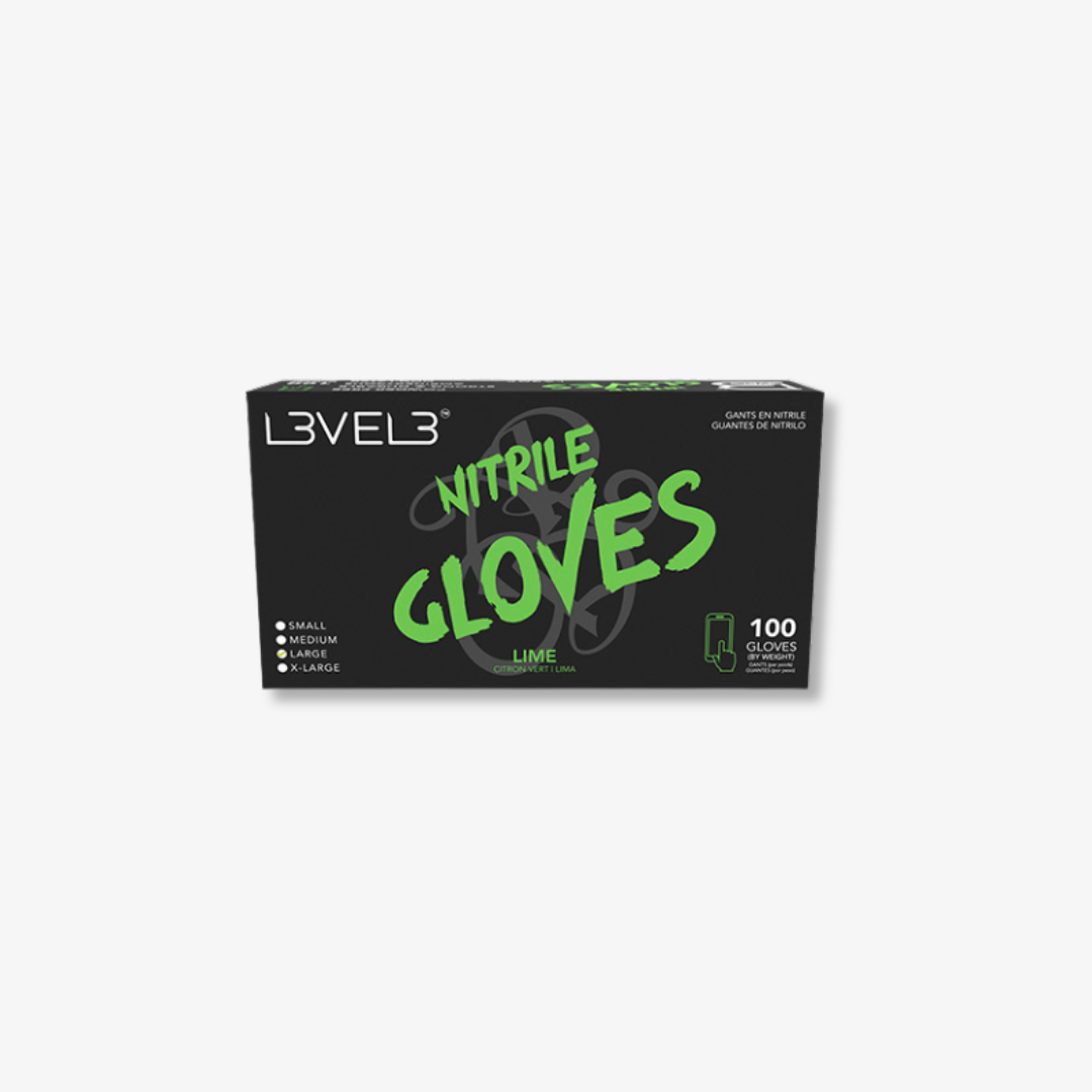 Guantes de Nitrilo Naranja/Verde Talla L · 100 Uds · Level 3