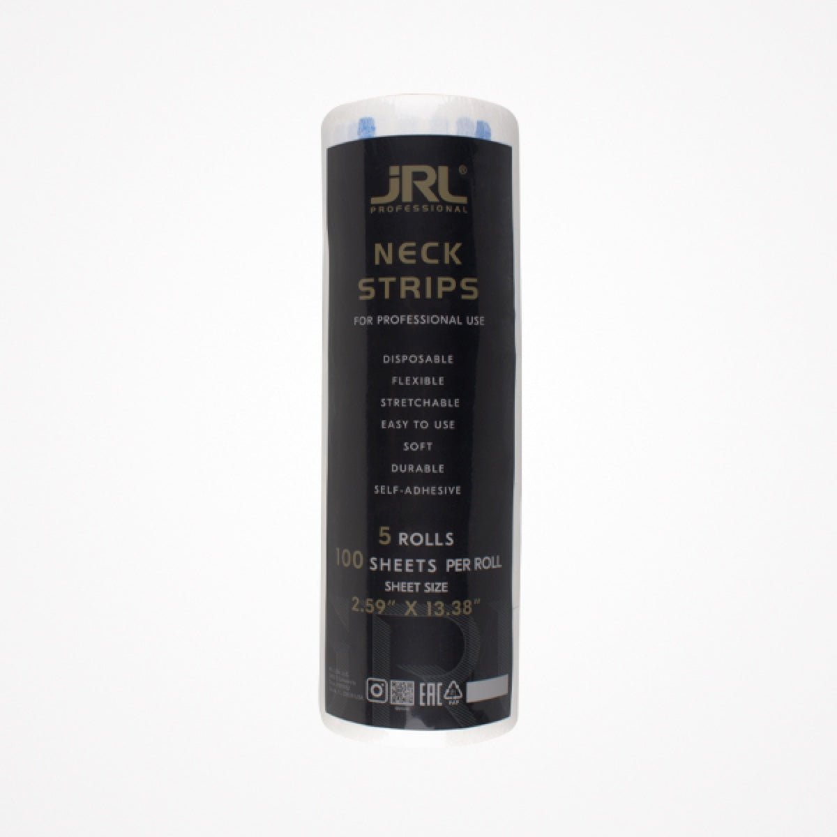 Papel de Cuello Autoadhesivo JRL · Pack de 5 Rollos · Blanco